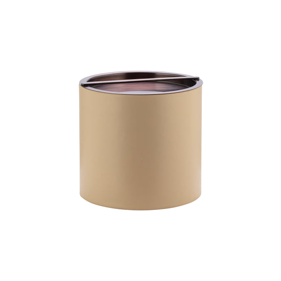 Beige | Elegant barware ice bucket showcasing an oil-rubbed bronze bridge cover.