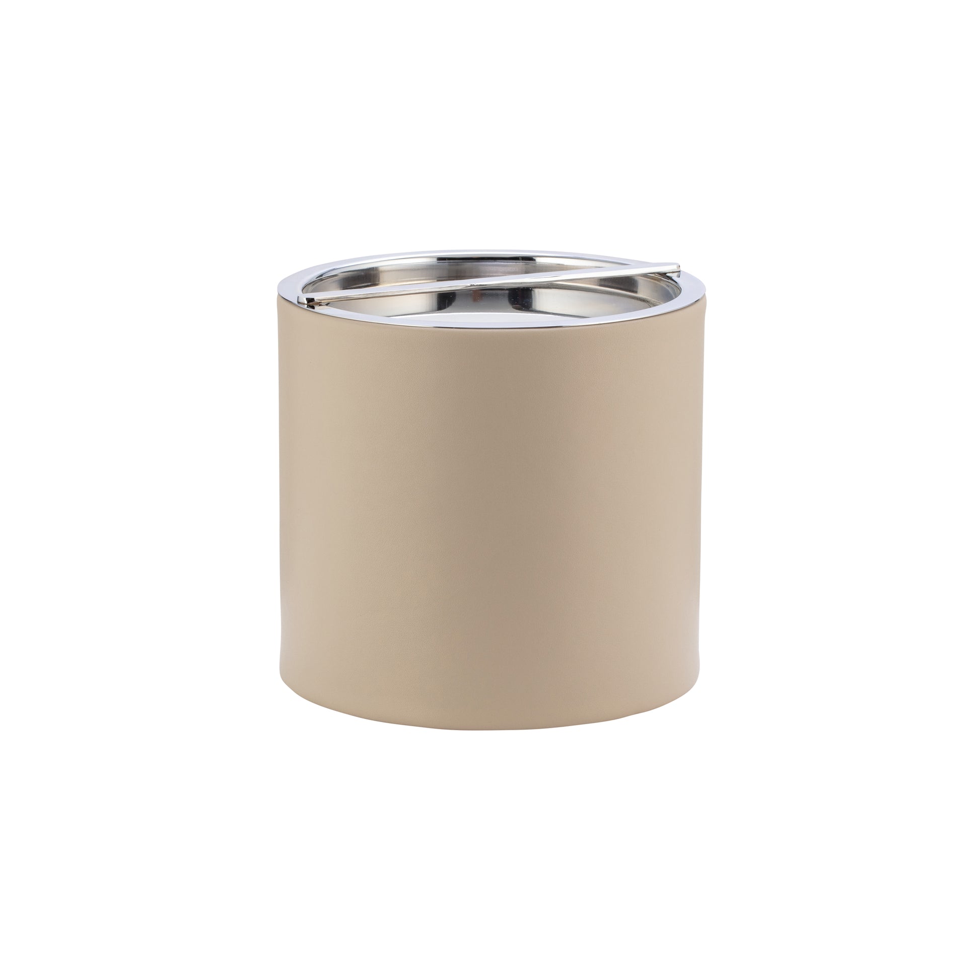 Taupe | Manhattan ice bucket wrapped in smooth leatherette.