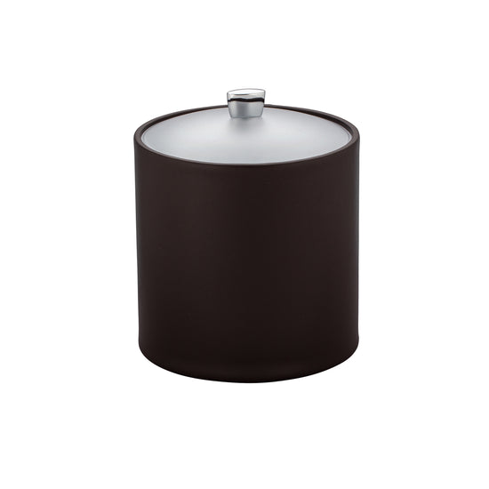 Chocolate | 3QT ice bucket with polished chrome arc knob detail on an acrylic covered ice bucket, perfect for hosting.