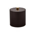 Chocolate | Contemporary ice bucket placed on a white background with the leatherette lid on.