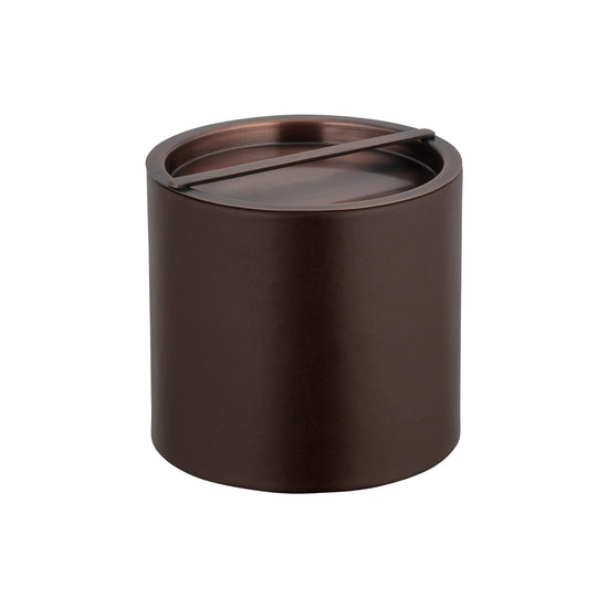 Chocolate | Premium ice bucket with deep-toned oil-rubbed bronze bridge cover for classic decor.