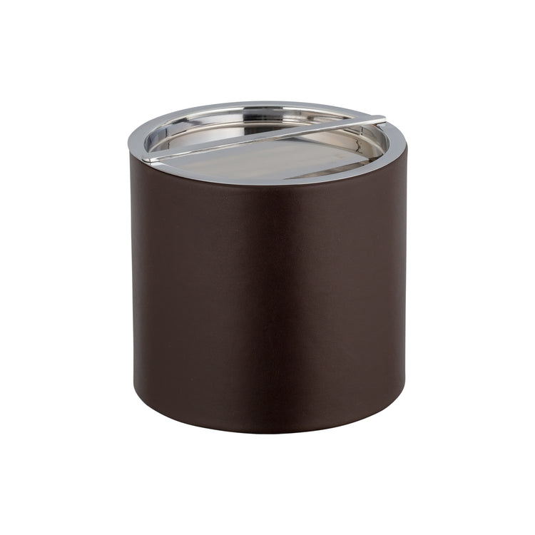 Chocolate | Ice bucket with polished chrome bridge cover on.