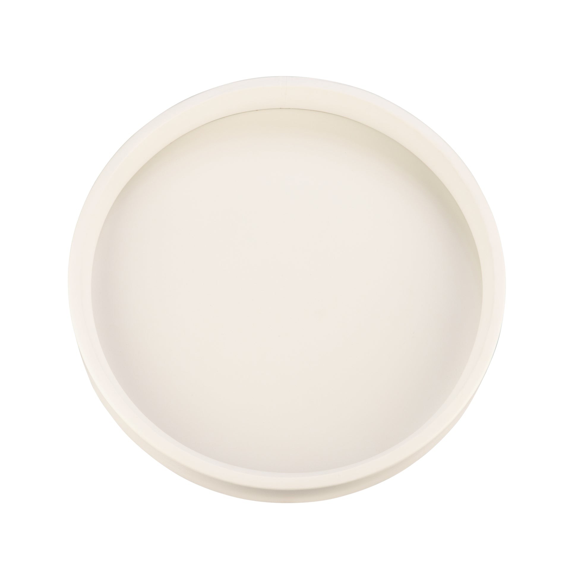 White | Inside view of the smooth white leatherette serving tray.