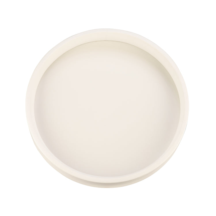 White | Inside view of the smooth white leatherette serving tray.
