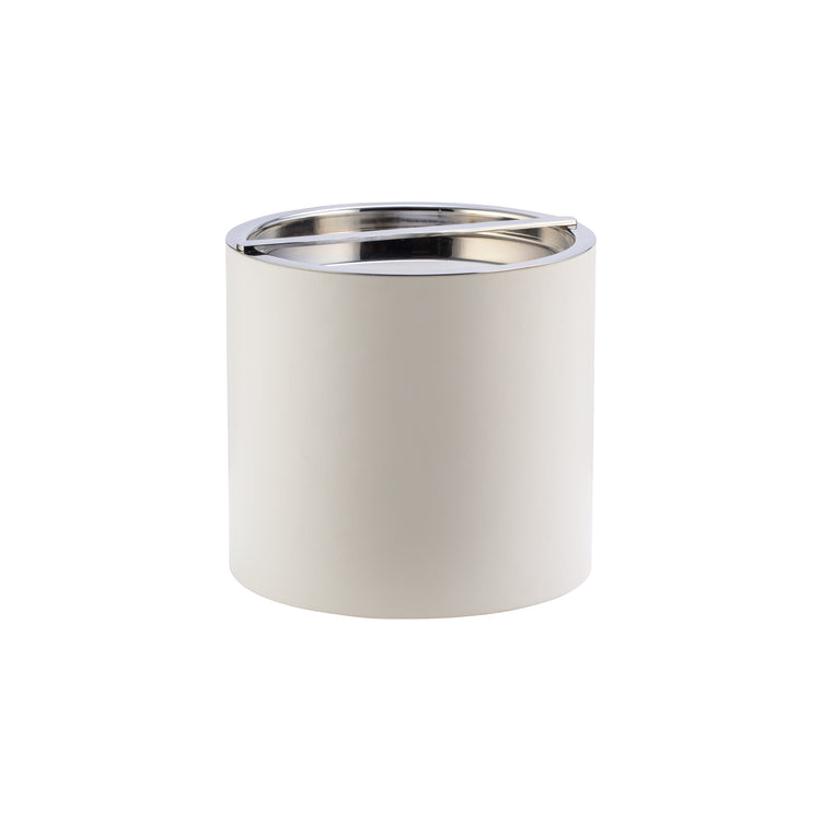 White | Smooth leatherette ice bucket on a white background.