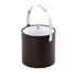 Chocolate | Ice bucket for entertaining with acrylic lid, polished chrome arc knob, and arch handle in focus.