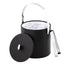 Black | ice bucket with a lid and tongs on a white background