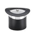 Black with Chrome Band | Top-hat style 3qt ice bucket with frosted acrylic lid.