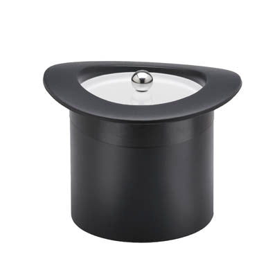 Black with Black Band | 3-quart novelty ice bucket with frosted acrylic cover.