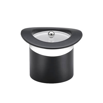 Black with White Band | Stylish 3qt top hat inspired ice bucket with frosted lid for entertaining.