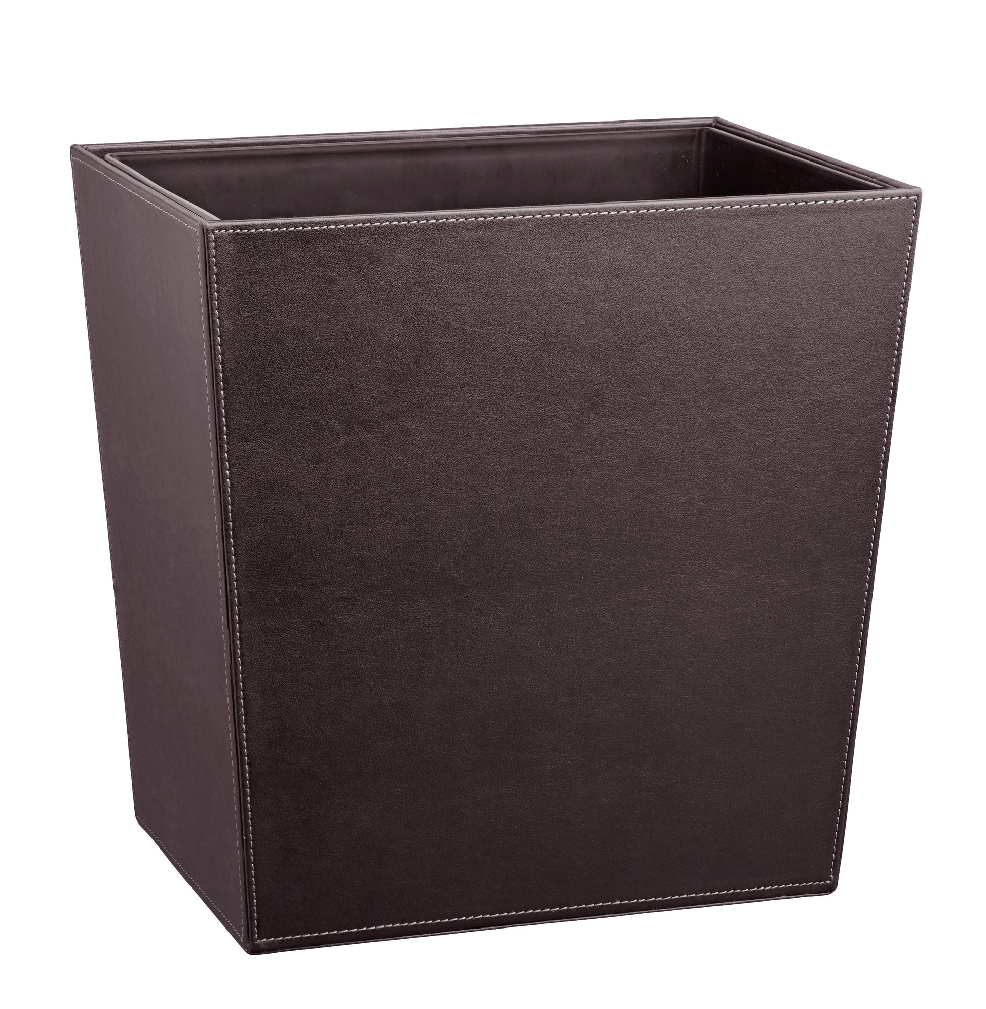 Chocolate | 16qt wastebasket and liner set placed on a white background blending functionality with modern decor.