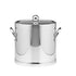 Polished Chrome | 3qt ice bucket featuring metal handles & cover on a white backdrop.