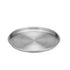 Brushed Stainless Steel | Round 12" serving tray on a white background, perfect for home entertaining or everyday use.