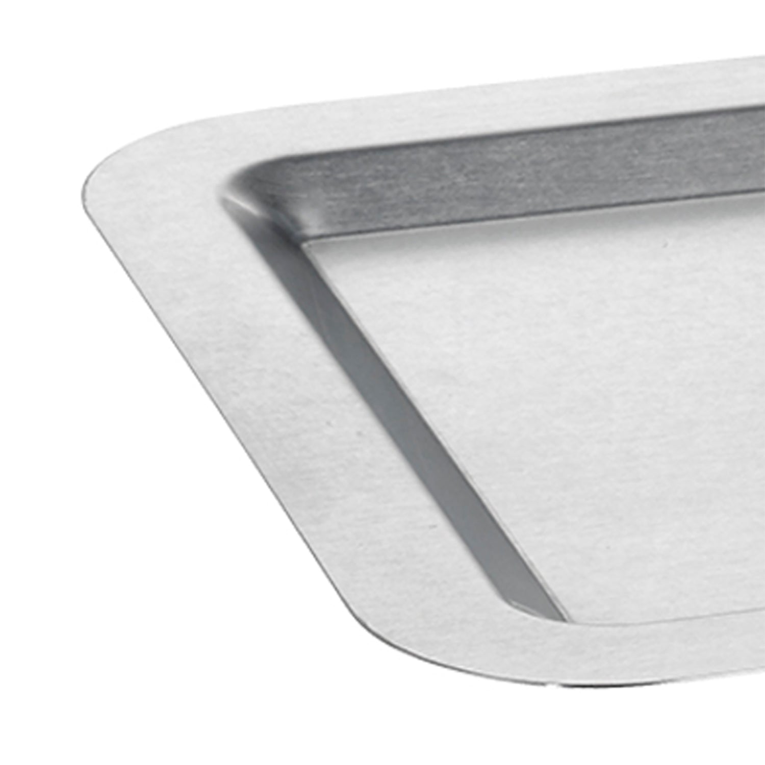 Brushed Stainless Steel | Modern rectangle tray with raised edges, ideal for home entertaining on a white background.
