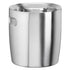 Brushed Stainless Steel | 1.5QT Ergo ice bucket with a sleek, modern design and indents on the sides to grip the ice bucket for transportation.