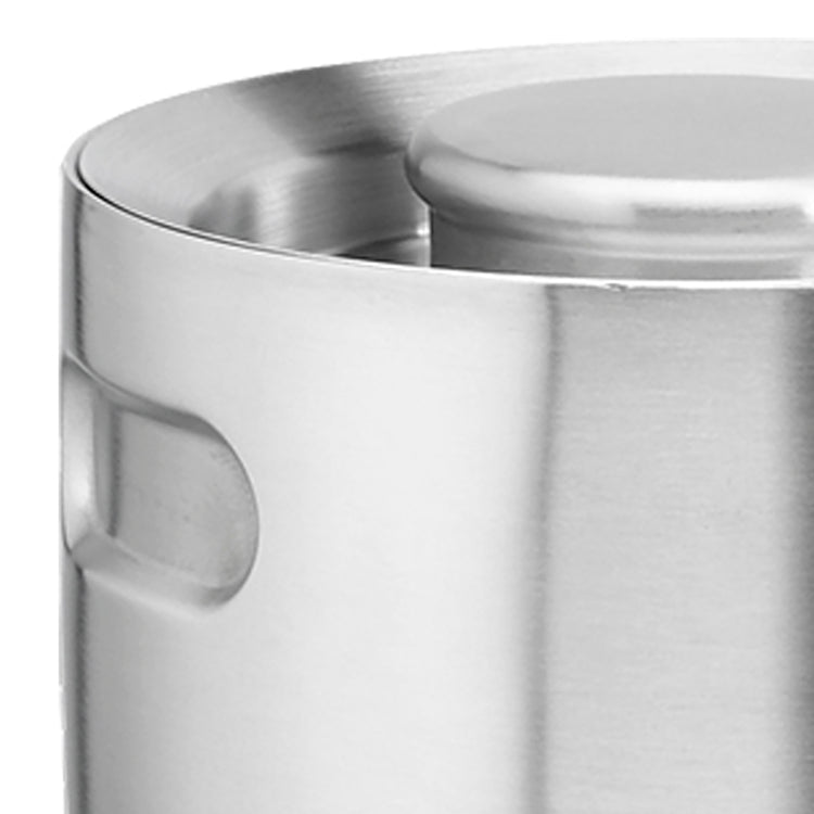 Brushed Stainless Steel | Detail view of the indent grip handles and smooth finish.