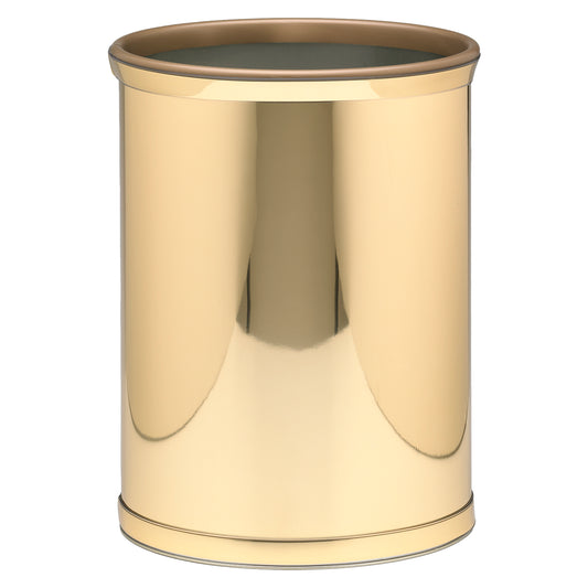 Polished Gold | metallic wastebasket on a white background