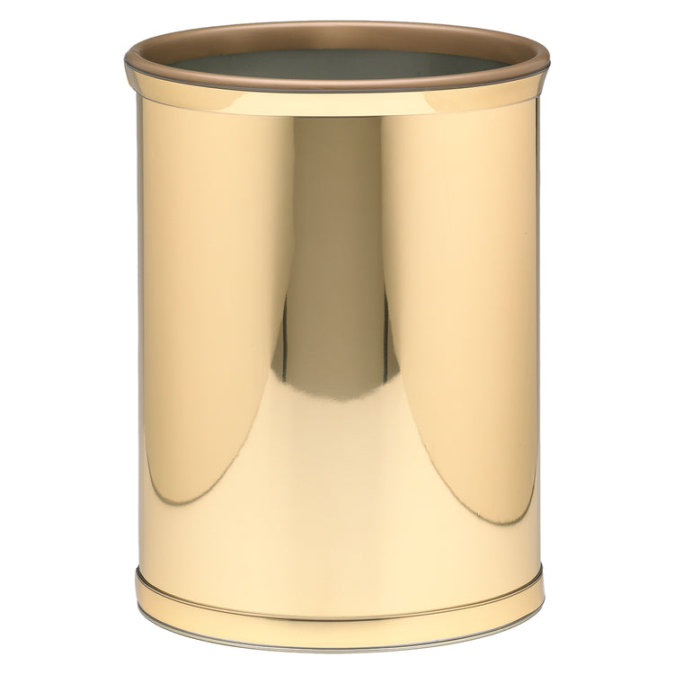 Polished Gold | metallic wastebasket on a white background