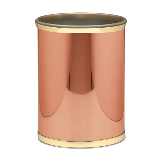 Polished Copper & Gold | Cylindrical container with gold rim on a white background