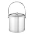 Brushed Chrome | Mylar ice bucket with sleek metal cover and modern track style handle.