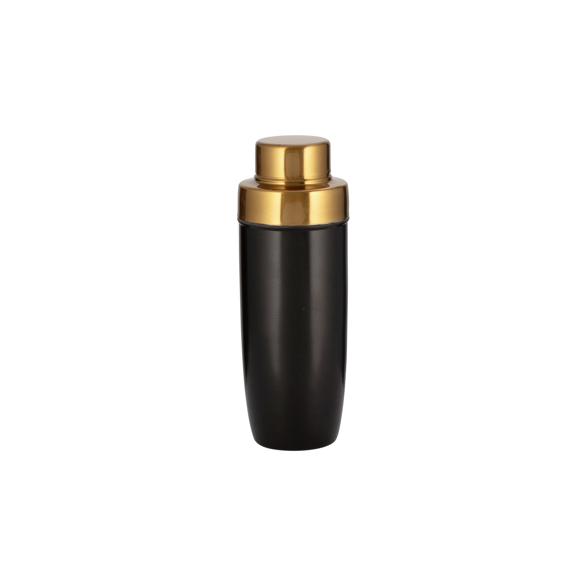 Black & Gold | Two-tone cocktail shaker with a sleek, modern design on a white background.