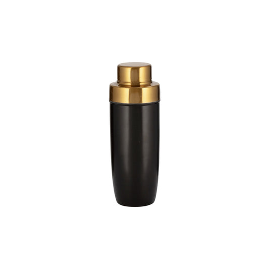 Black & Gold | Two-tone cocktail shaker with a sleek, modern design on a white background.