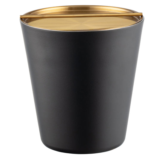 Black & Gold | Two-tone black and gold 2.5qt ice bucket with a sleek, modern finish on a white background.