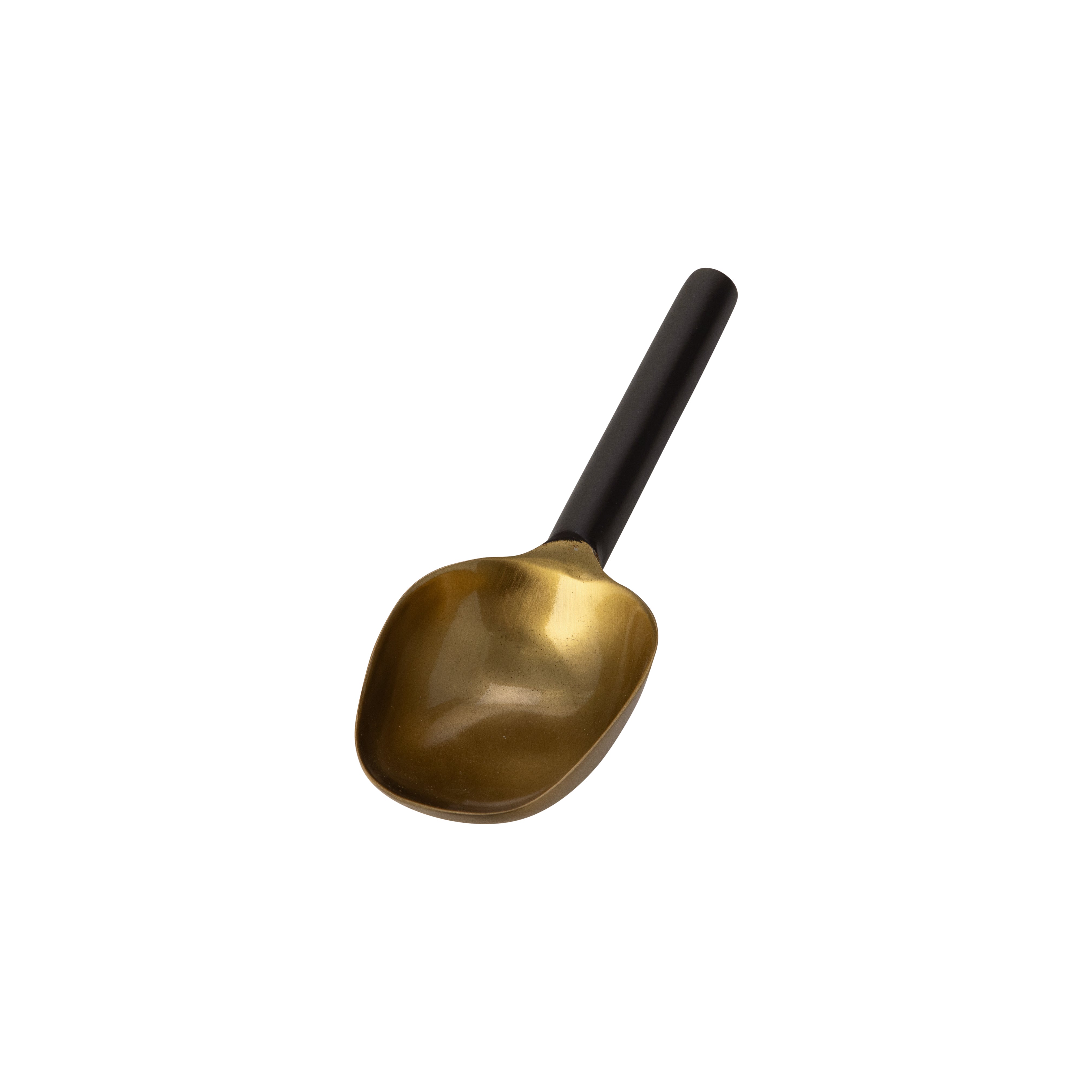Black & Gold | Elegant ice scoop lying flat on a white background.