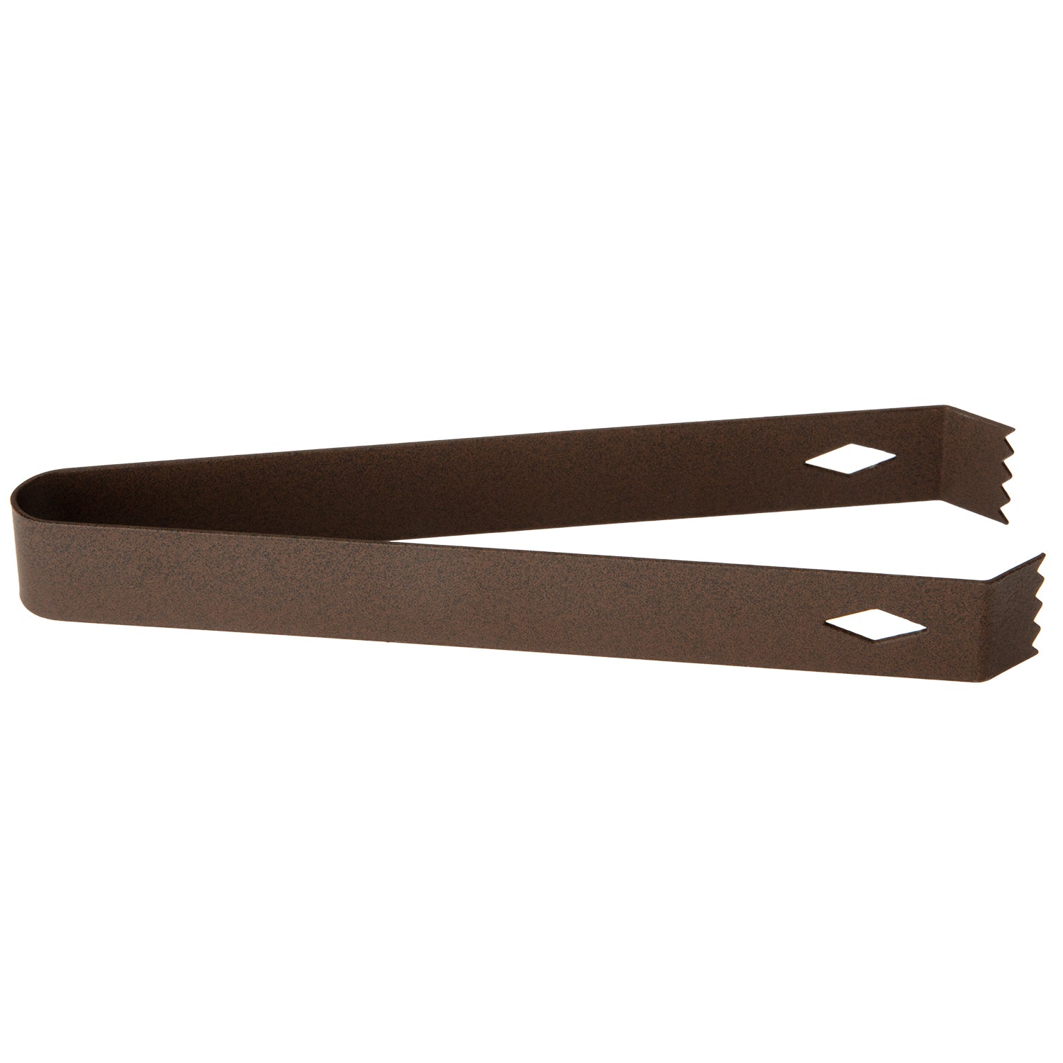 Oil Rubbed Bronze | Metal ice tong placed on a white background.