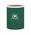Tropic Green | Leatherette-wrapped 13qt oval wastebasket featuring a white golf ball and two crossed clubs' decal, perfect for a golf-themed office or game room.
