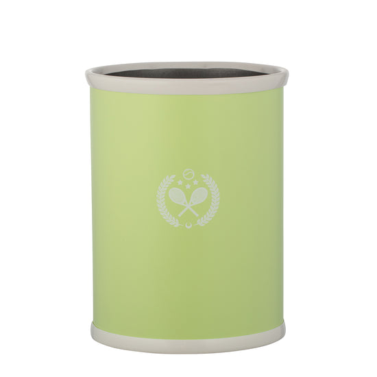 Light Green | cylindrical container with tennis rackets decal in the center on a white background