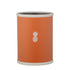 Spice Orange | Leatherette-wrapped 13qt oval wastebasket with a white pineapple decal in the center.