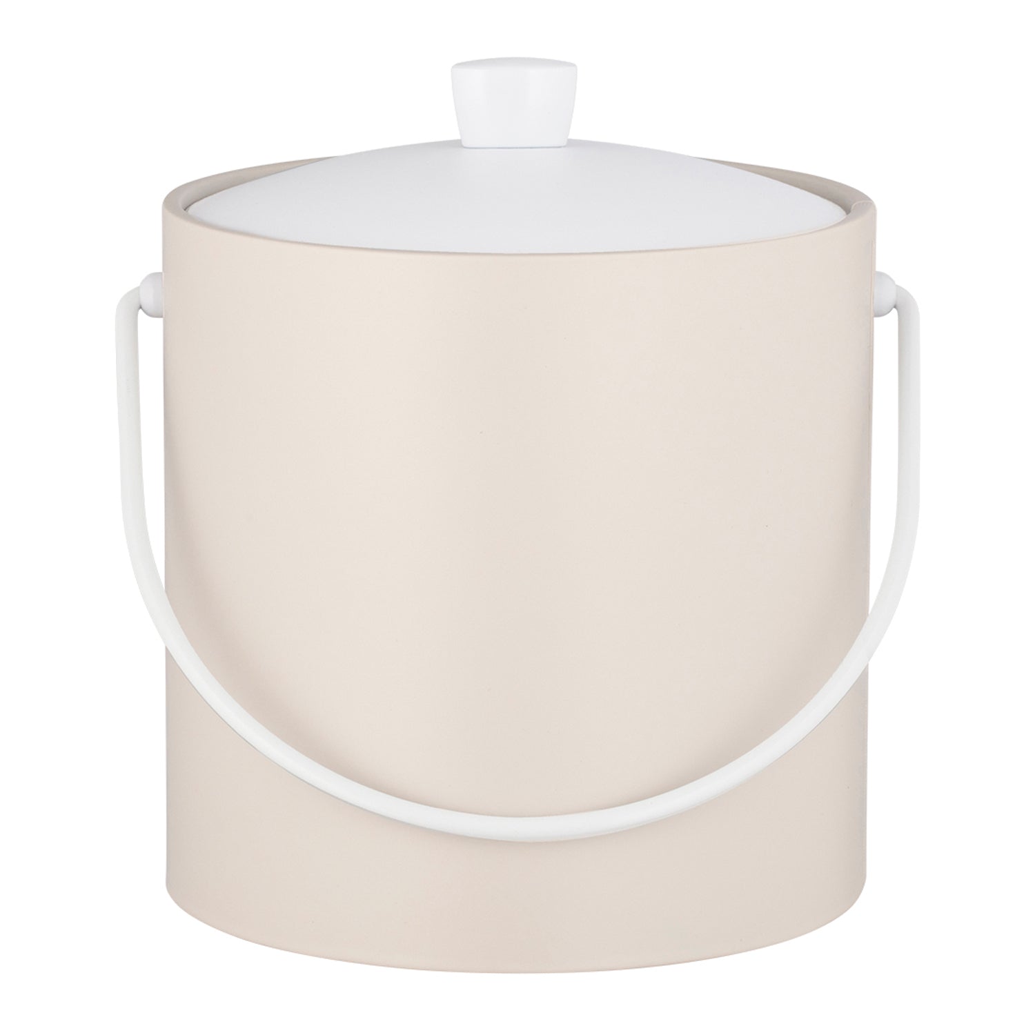 White | Decorative bar ice bucket centered on a white surface.