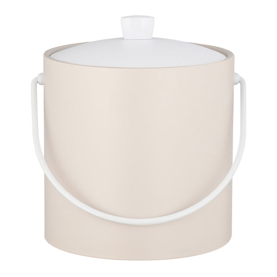 White | Decorative bar ice bucket centered on a white surface.