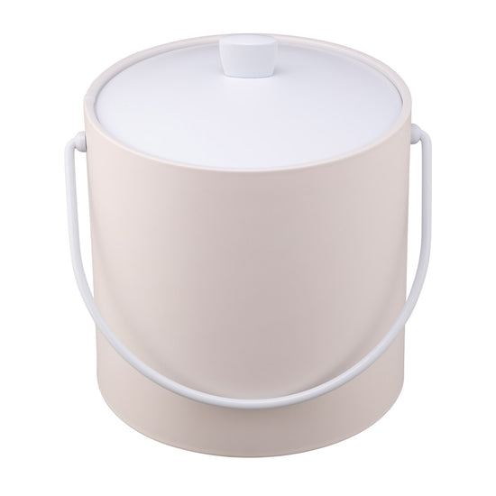 White | 3-quart classic design ice bucket shown on a clean white background.