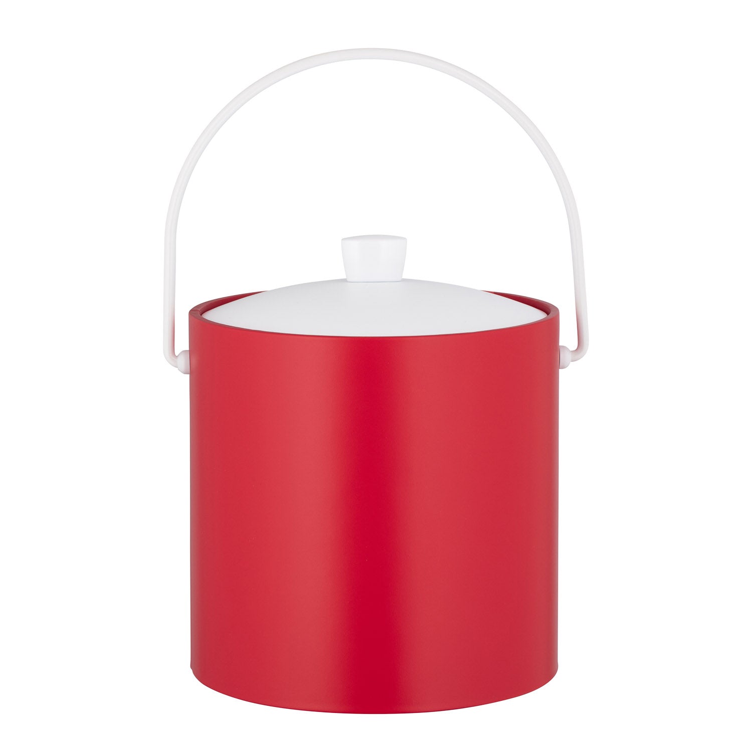 Red | Classic party ice bucket with removeable lid shown on a white background.