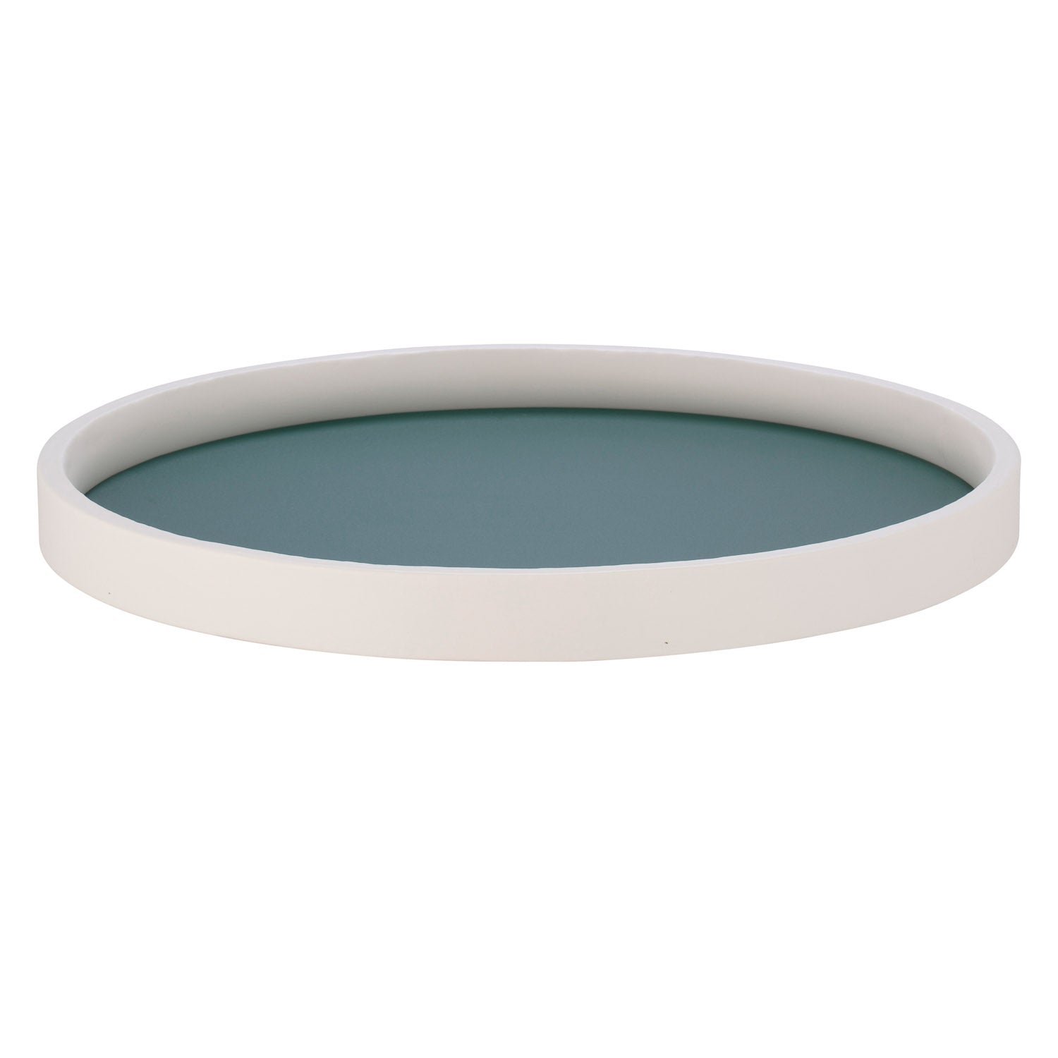 Tropic Green | Round tray with a high-contrast white rim, displayed flat on a white surface.