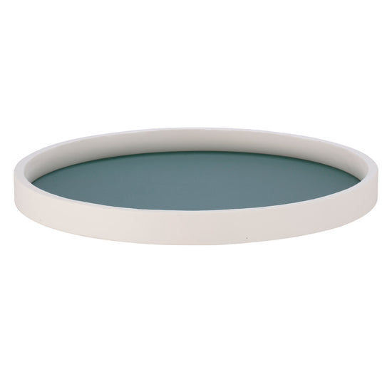 Tropic Green | Round tray with a high-contrast white rim, displayed flat on a white surface.