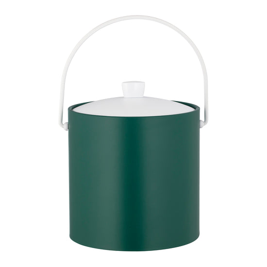 Tropic Green | Ice bucket with small base and wide opening displayed on white surface.