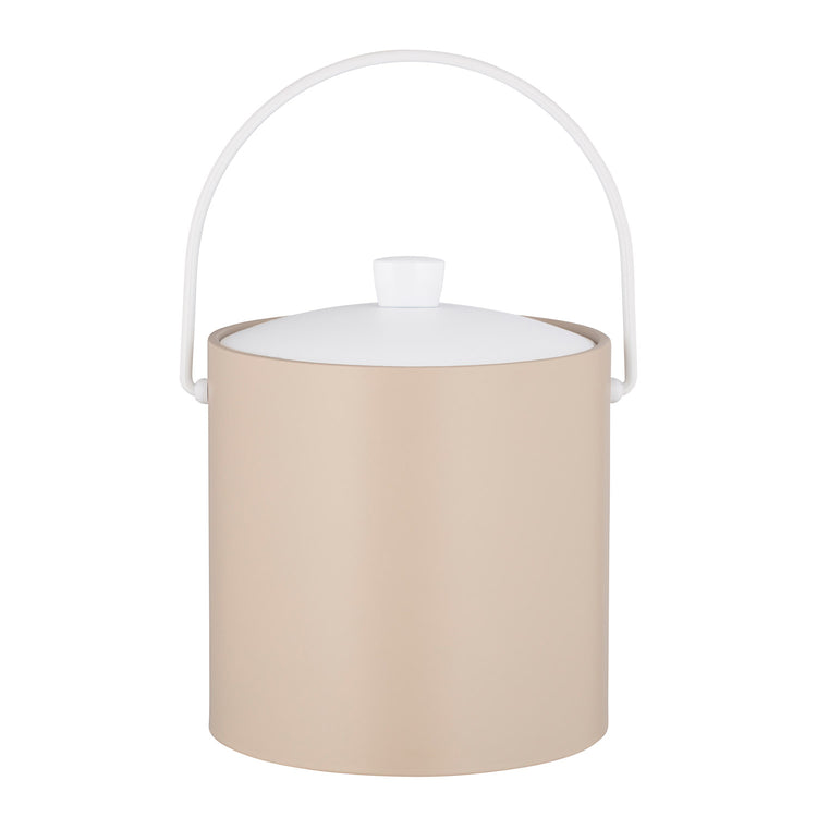 Ivory | 3QT ice bucket in a matte finish, shown against a plain white backdrop.