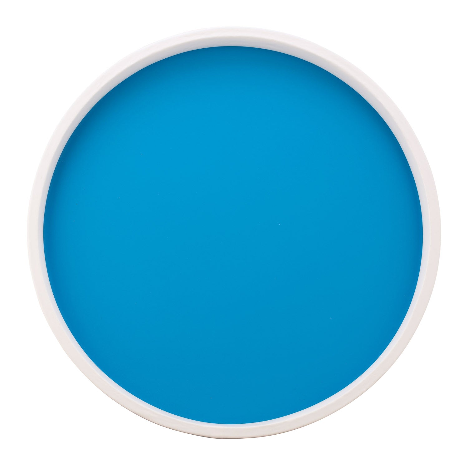 Process Blue | Tray with minimalist white border, shown from the top view to see inside.