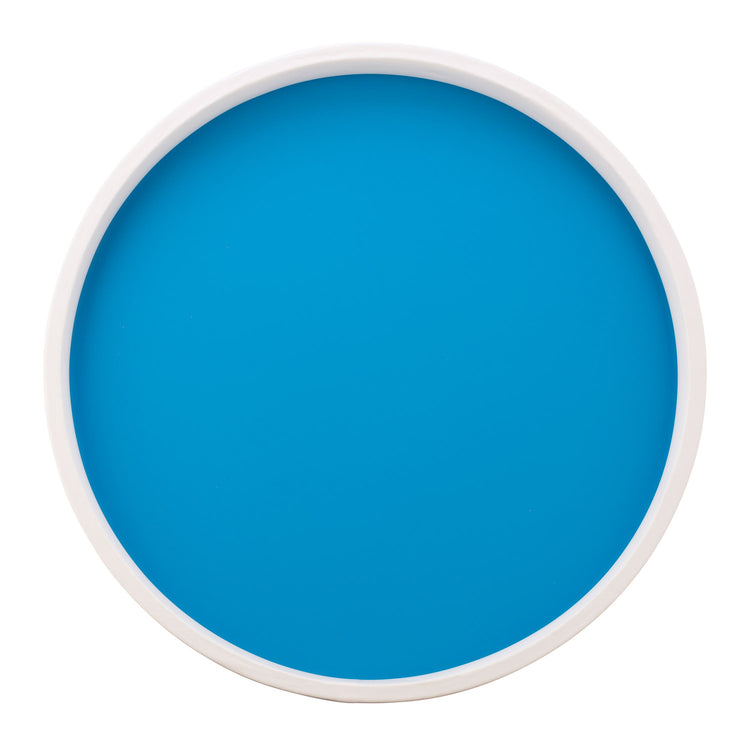 Process Blue | Tray with minimalist white border, shown from the top view to see inside.