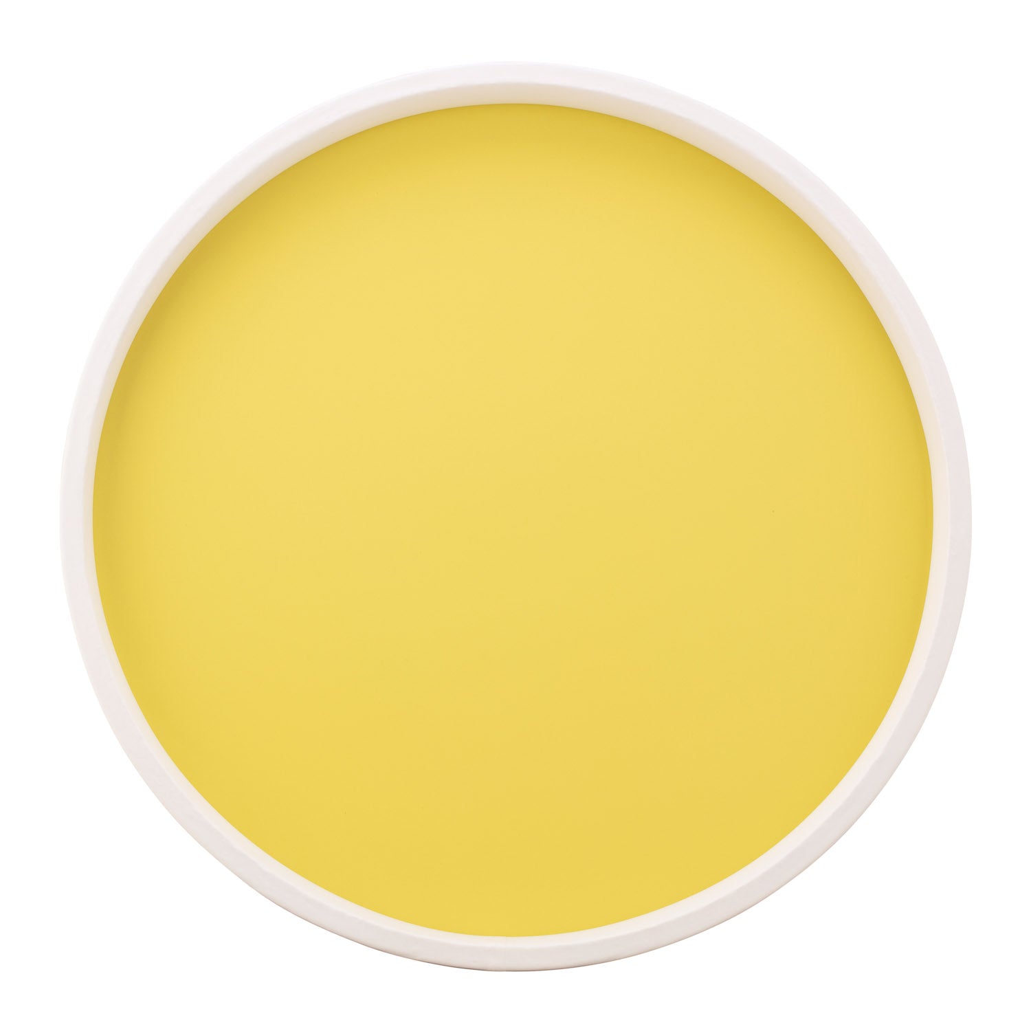 Lemon | Circular serving tray with a sleek white border, placed on a white backdrop.