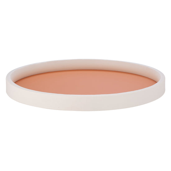 Spice Orange | Serving tray with bold white edge, photographed from a side view.