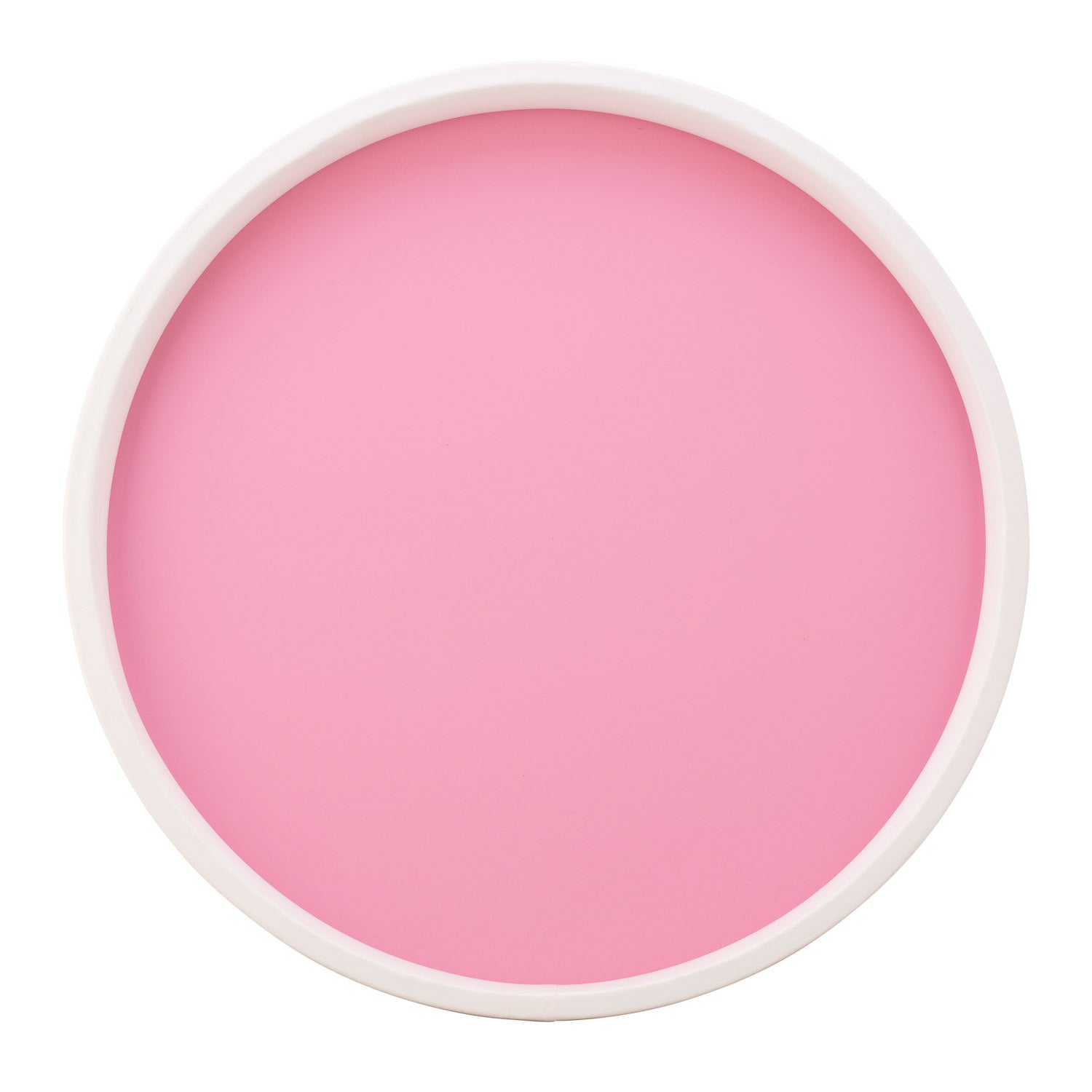 Pink | Contemporary serving tray with a white border, placed on a white surface.