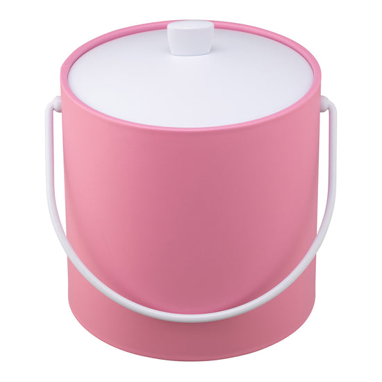 Pink | Textured ice bucket in a solid color, featured on a white background.