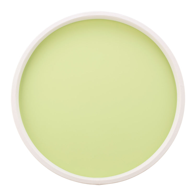 Light Green | Serving tray with white rim and matte finish, displayed on a white background.