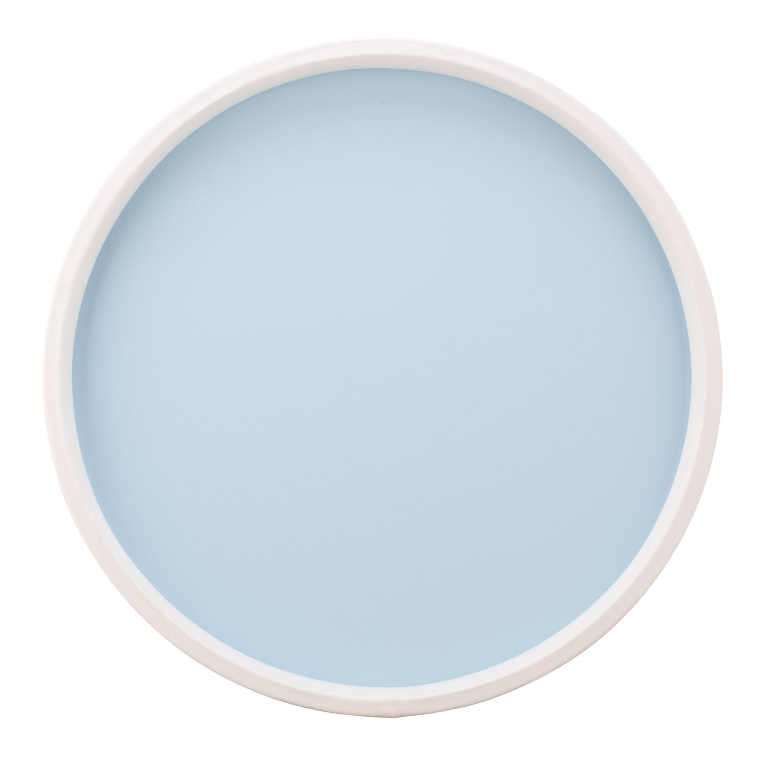 Light Blue | Elegant round tray with a white rim on a clean white surface.