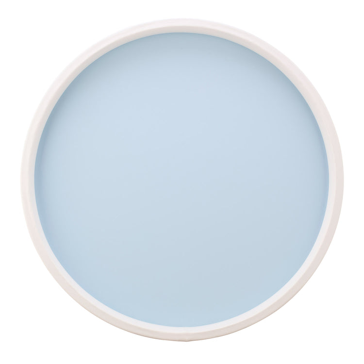Light Blue | Elegant round tray with a white rim on a clean white surface.