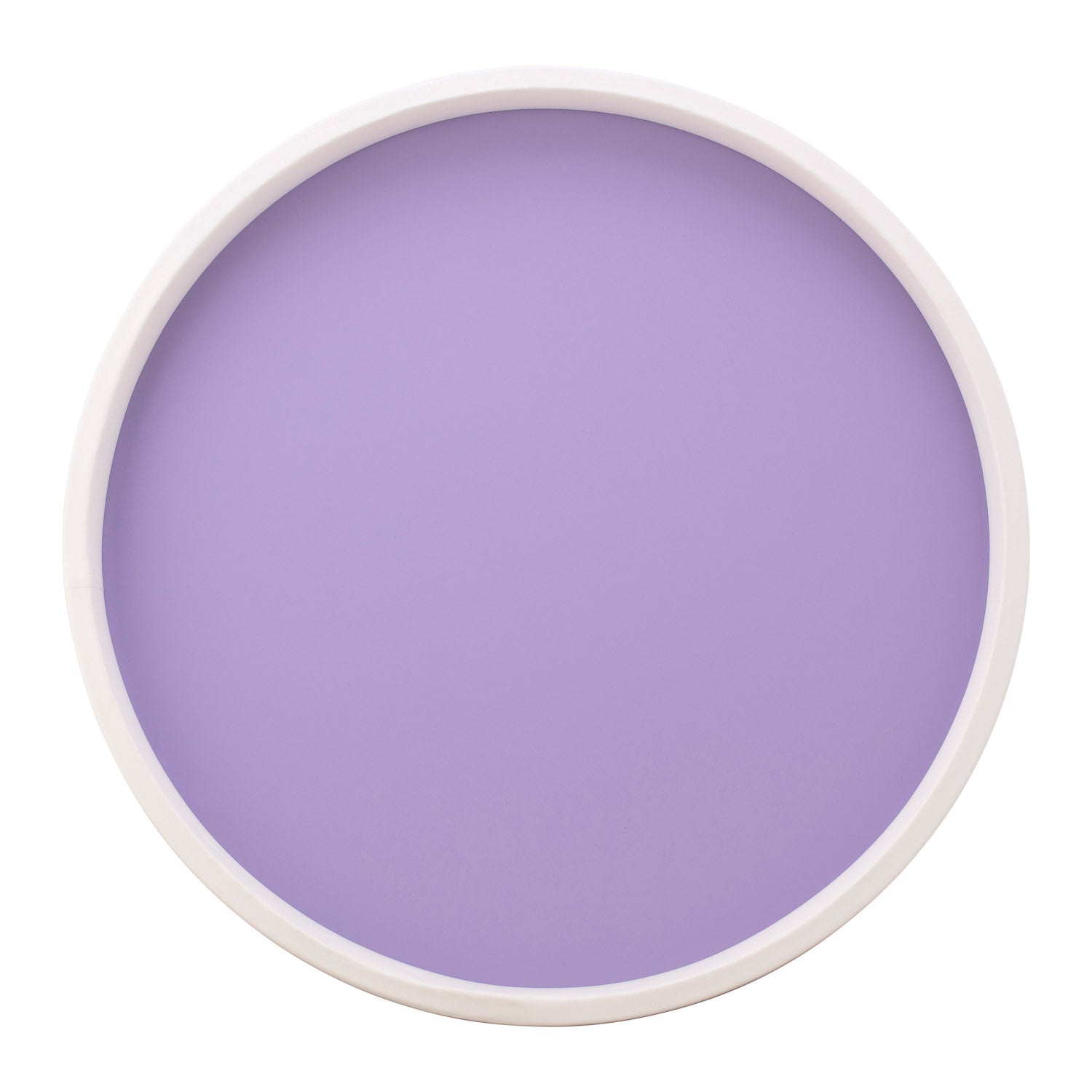 Lavender | Modern tray with a subtle white rim, positioned on a white background.